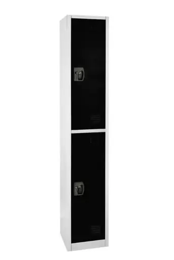 Alpine ADI629-202-BLK-4PK 72 in. x 12 in. x 12 in. Double-Compartment Steel Tier Key Lock Storage Locker in Black (4-Pack) New Arrival