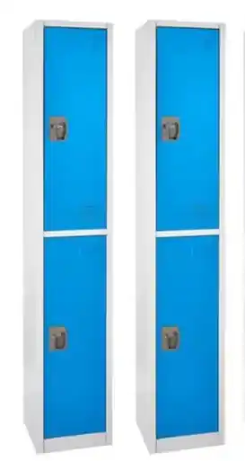 Hot Deal Alpine ADI629-202-BLU-2PK 72 in. x 12 in. x 12 in. Double-Compartment Steel Tier Key Lock Storage Locker in Blue 2 Pack