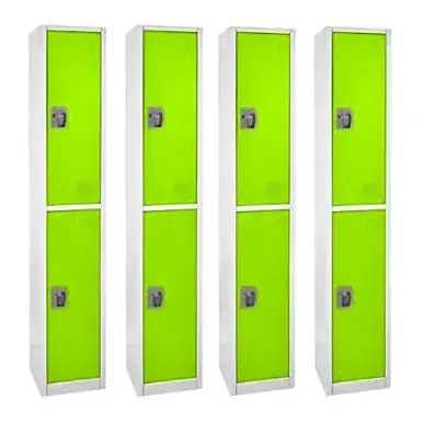 Buy Direct Alpine ADI629-202-GRN-4PK 72 in. x 12 in. x 12 in. Double-Compartment Steel Tier Key Lock Storage Locker in Green (4-Pack)