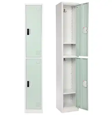While Supplies Last Alpine ADI629-202-MGRN-DL 72" H x 12" W 2-Tier Steel Storage Locker with Digital Lock, Misty Green