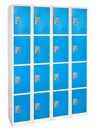 Alpine ADI629-204-BLU-4PK 72 in. x 12 in. x 12 in. 4-Compartment Steel Tier Key Lock Storage Locker in Blue (4-Pack) Bargain