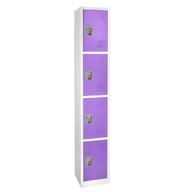 Special Offer Alpine ADI629-204-PUR 72 in. H x 12 in. W 4-Compartment Steel Storage Locker