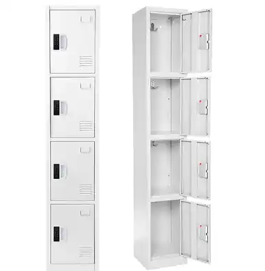 Alpine ADI629-204-WHI-DL 72" H x 12" W 4-Tier Steel Storage Locker with Digital Lock, White Limited Offer