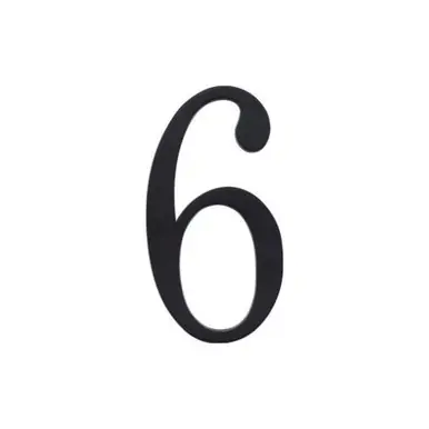 Atlas Traditionalist #6 House Number - Matte Black, TRN6-BL Worldwide Shipping