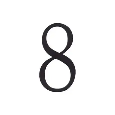 Atlas Traditionalist #8 House Number - Matte Black, TRN8-BL Seasonal Sale
