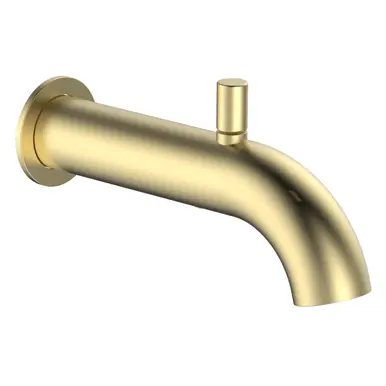 Affordable Fine Fixtures Bathtub Spout With Round Flange - Satin Brass - SRS1SB