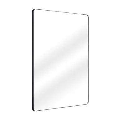 Fine Fixtures Rectangular 30 Inch X 40 Inch Mirror with Round Corners - Matte Black - MRR3040BL Fast Shipping