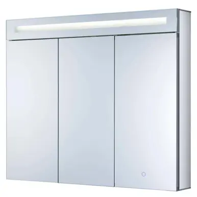 Clearance Fine Fixtures Three Door Medicine Cabinet With LED Light - 36 Inch X 30 Inch - AMB3630