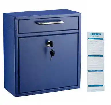 Alpine ADI631-05-BLU-PKG Medium Ultimate Blue Wall Mounted Mail Box with Suggestion Cards Fresh Stock