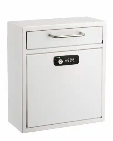 Free Returns Alpine ADI631-05-WHI-KC Medium Wall Mountable Mailbox with Key and Combination lock