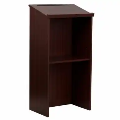 Professional Grade Alpine ADI661-01 Wood Stand-up Podium Lectern, Mahogany