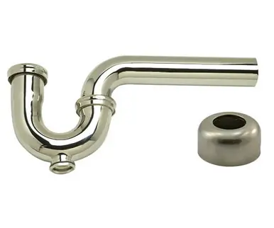 Worldwide Shipping Mountain Plumbing MT315X/TB 1-1/2" P-Trap - Traditional Style with Clean-Out Plug & High Box Flange - Tuscan Brass