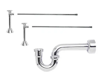 Direct From Factory Mountain Plumbing MT4433-NL/AB Lavatory Supply Kit - Brass Oval Handle with 1/4 Turn Ball Valve - Angle Sweat, P-Trap 1-1/4" - Antique Brass