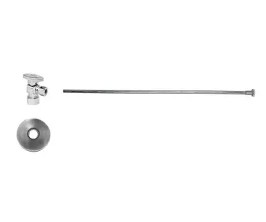 Worldwide Shipping Mountain Plumbing MT4820BO-NL/PEW Toilet Supply Kit - Brass Oval Handle with 1/4 Turn Ball Valve - Angle, Flat Head Riser - Pewter