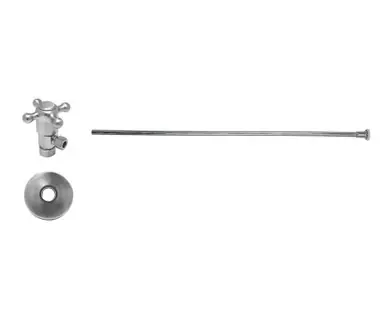 Worldwide Shipping Mountain Plumbing MT4820X-NL/BN Toilet Supply Kit - Brass Cross Handle with 1/4 Turn Ceramic Disc Cartridge Valve - Angle, Flat Head Riser - Black Nickel