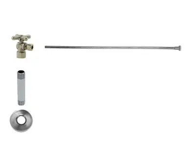 Mountain Plumbing MT483BX-NL/PCP Toilet Supply Kit - Brass Cross Handle with 1/4 Turn Ball Valve - Angle, Flat Head Riser - Polished Copper Final Sale