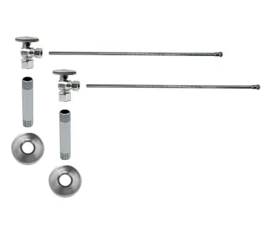 Worldwide Shipping Mountain Plumbing MT4934-NL/PVDBB Lavatory Supply Kit - Brass Oval Handle with 1/4 Turn Ball Valve - Angle, No Trap - PVD Brushed Bronze