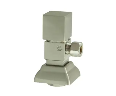 Today Only Mountain Plumbing MT5004-NL/GPB Contemporary Square Handle with 1/4 Turn Ceramic Disc Cartridge Valve - Lead Free - Angle (1/2" Compression) - Polished Gold