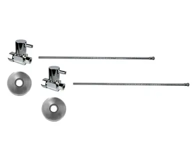 Best Choice Mountain Plumbing MT5121L-NL/SG Lavatory Supply Kit - Contemporary Lever Handle with 1/4 Turn Ceramic Disc Cartridge Valve - Straight, No Trap - Satin Gold